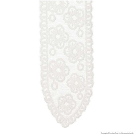 Nastro in pizzo 75mm 1.3mt fantasia fiori Bianco