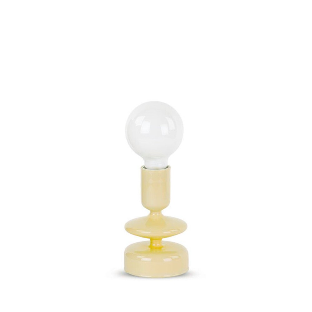 Lampada vetro con scatola h24cm Gialla