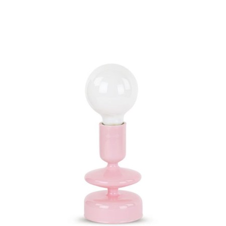 Lampada vetro con scatola h24cm Rosa