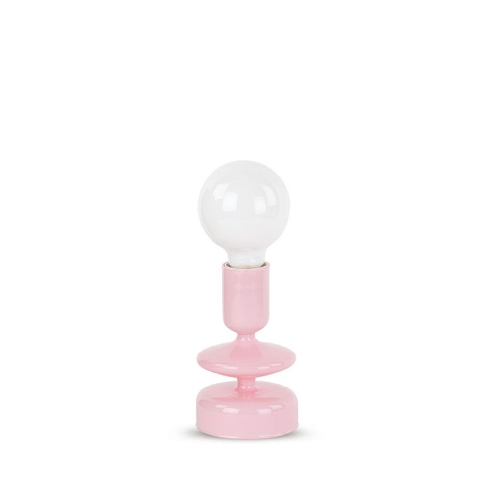 Lampada vetro con scatola h24cm Rosa
