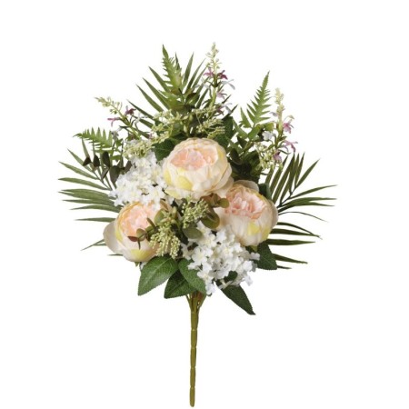 Mazzo frontale Peonie h50cm Rosa pesca