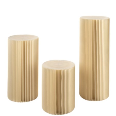 Colonne Plissettate set3 Beige