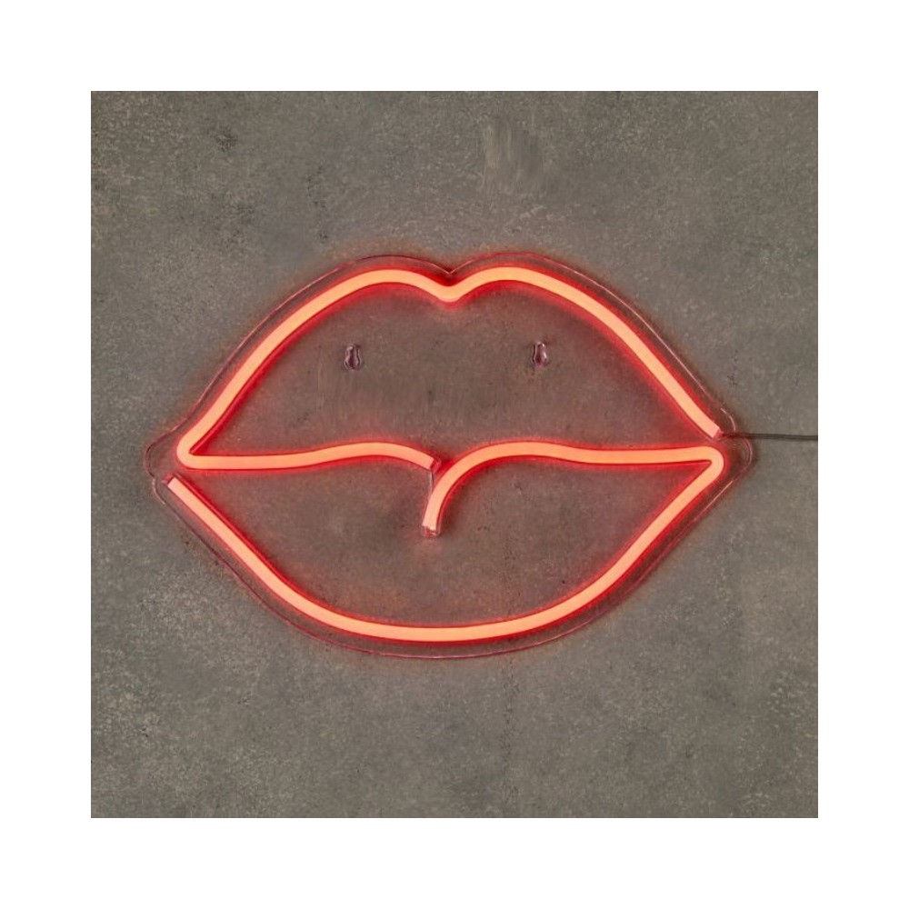 Neon "Labbra" 40cm Red