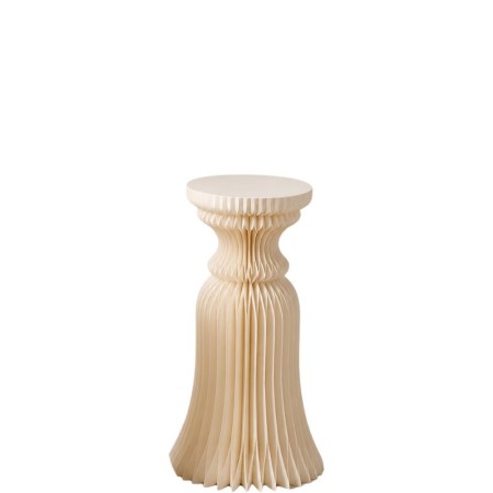 Colonna plissettata in carta con vassoio dm40 h80cm Avorio