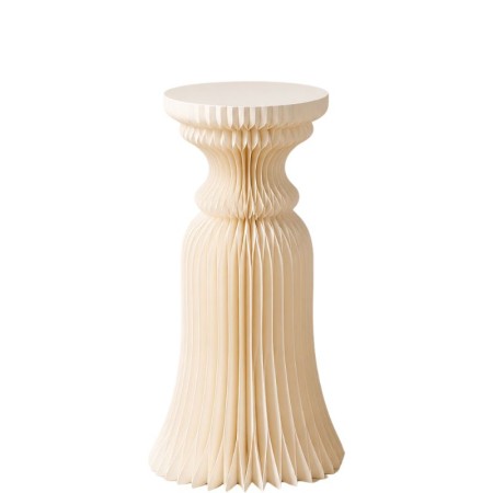 Colonna plissettata in carta con vassoio dm50 h100cm Avorio