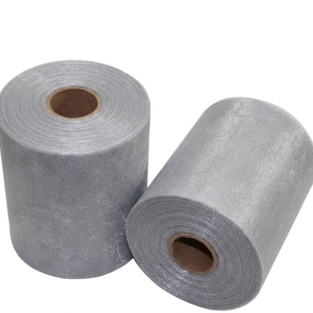 Tulle in rotolo h12,5cm 100mt Argento